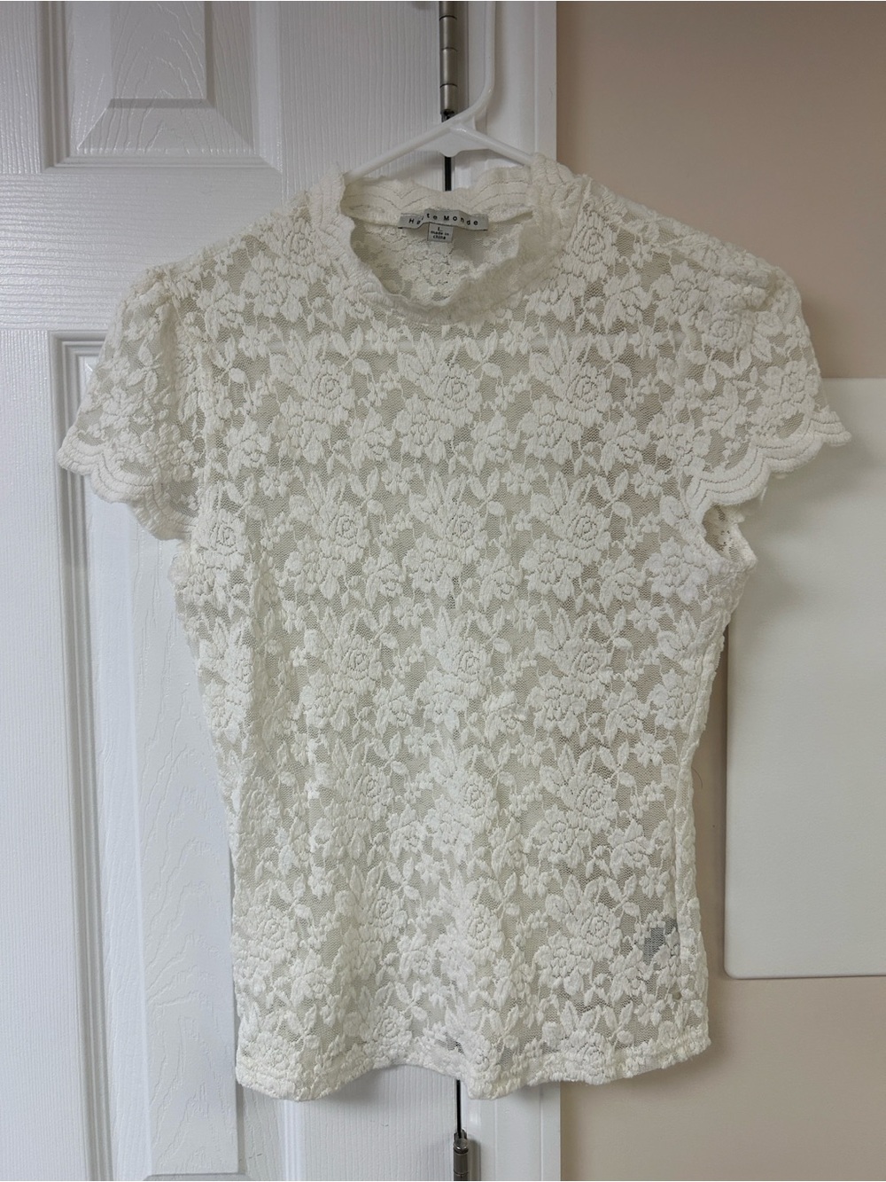 Haute Monde Women’s Floral Lace Blouse Tee